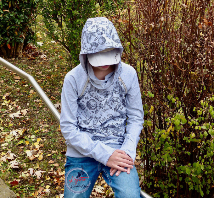 Ebook patron sweat raglan enfant Kaja/Kajo Mamili1910, en allemand