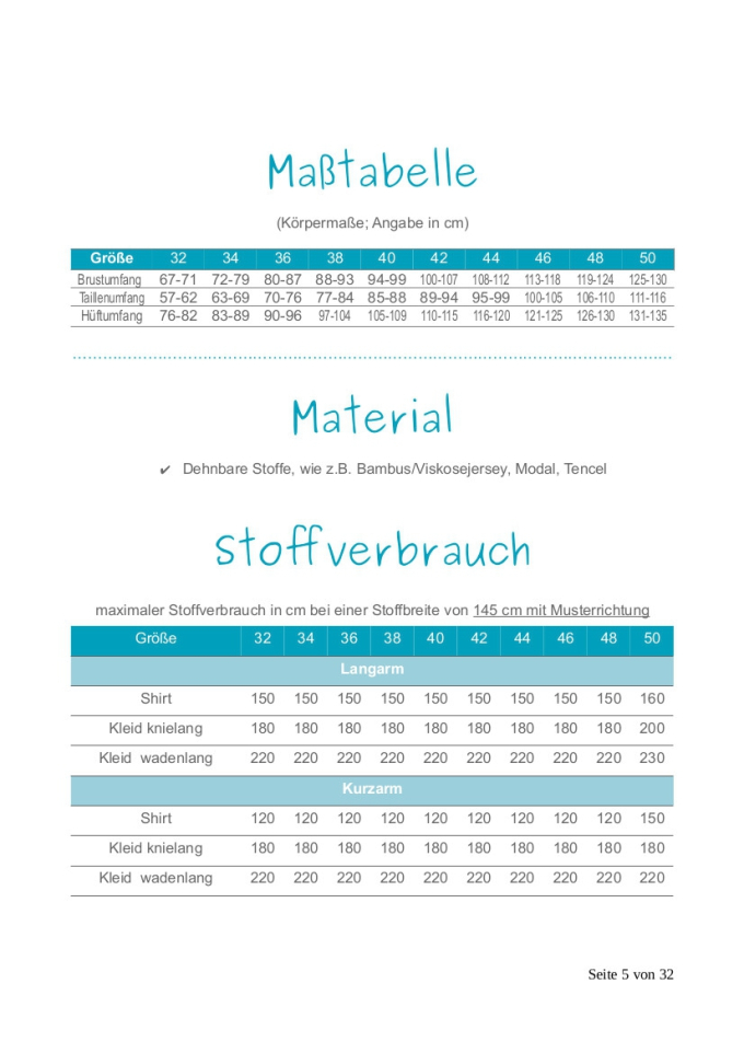 Ebook patron robe femme Trude ManjiPuh, en allemand