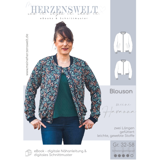 Ebook patron blouson femme Meine Havana Herzenswelt, en allemand