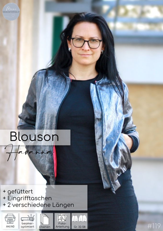 Ebook patron blouson femme Meine Havana Herzenswelt, en allemand