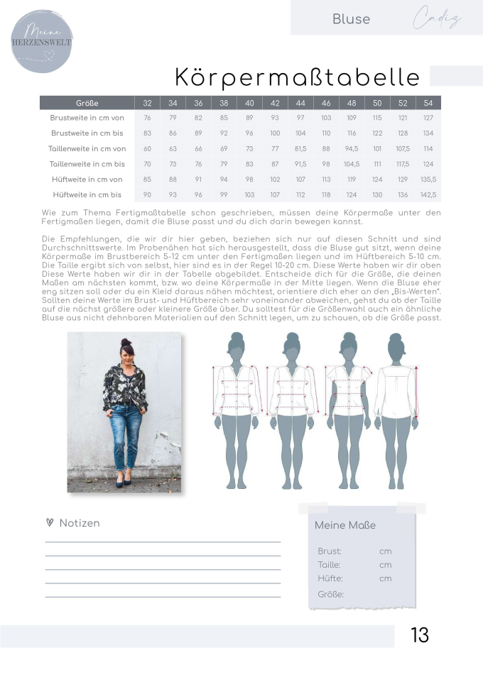 E-book Meine Herzenswelt Bluse Cadiz, Duits