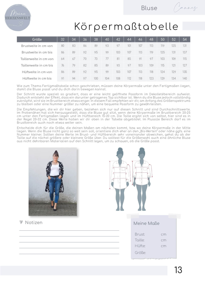 E-book Meine Herzenswelt Bluse Cannes, Duits