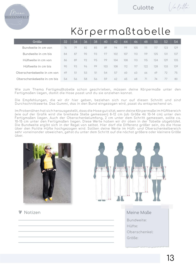E-book Meine Herzenswelt Culotte Damen Meine Valetta, Duits