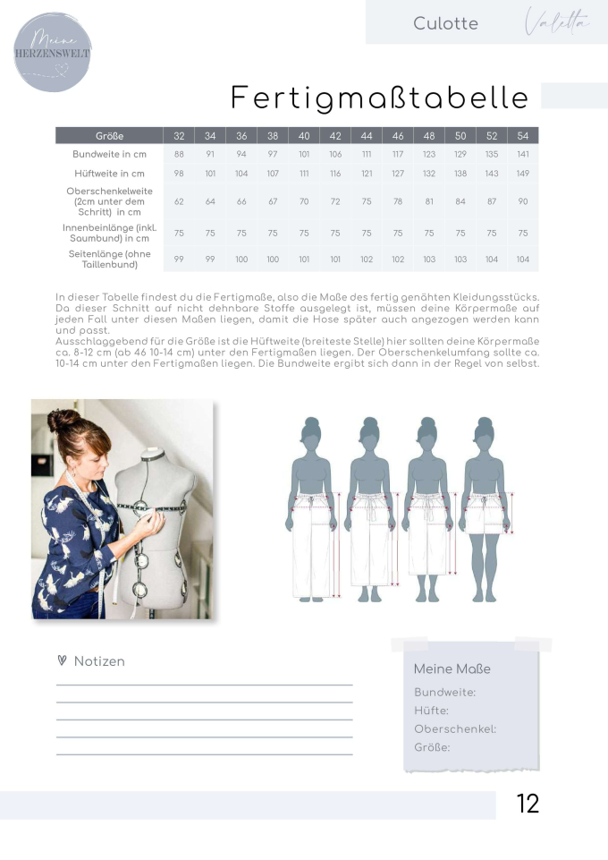 E-book Meine Herzenswelt Culotte Damen Meine Valetta, Duits