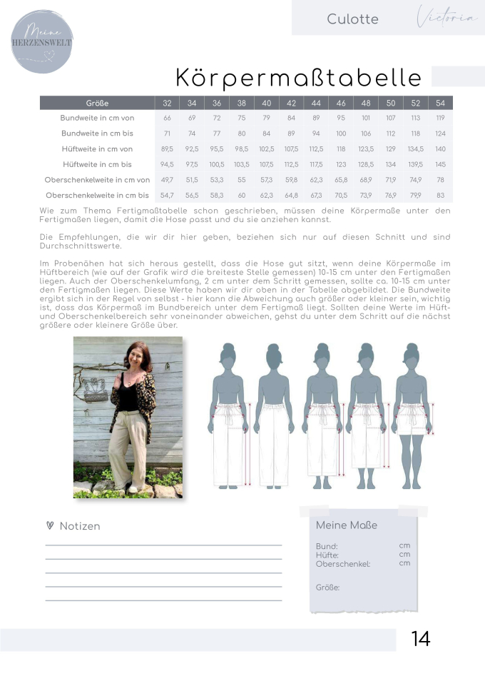 E-book Meine Herzenswelt Culotte Damen Meine Victoria, Duits