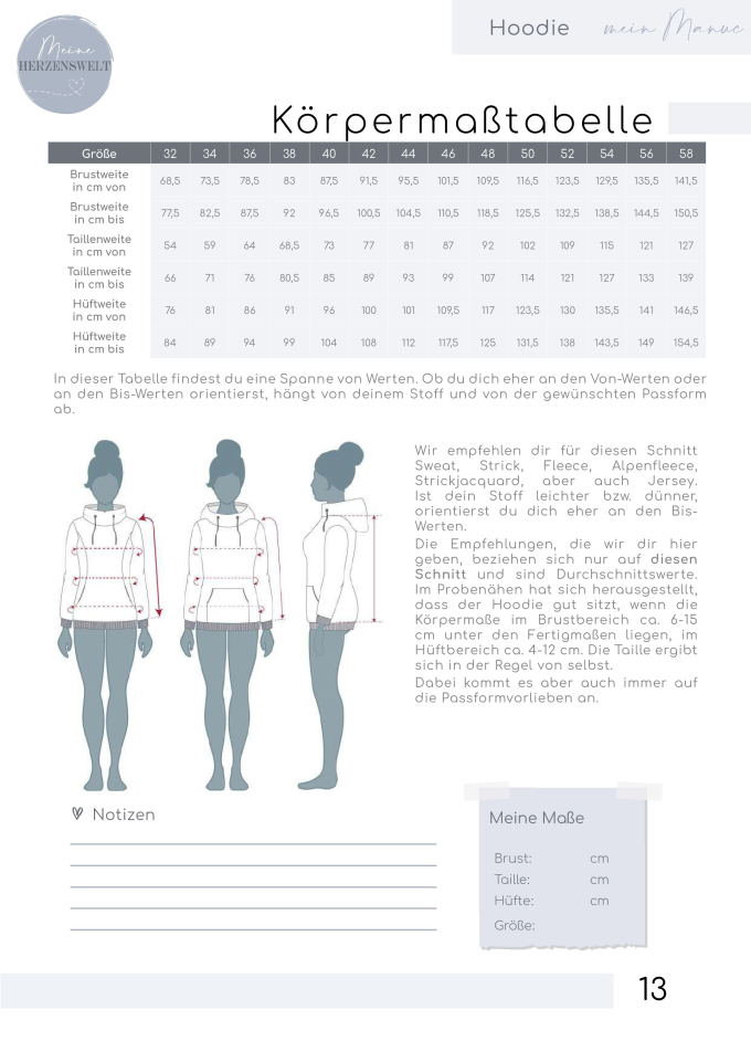 E-book Meine Herzenswelt Damen Hoodie Mein Manuc, Duits