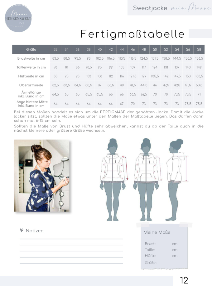 E-book Meine Herzenswelt Damen Sweatjacke Mein Manuc, Duits