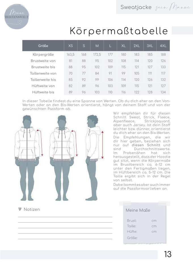 E-book Meine Herzenswelt Herren Sweatjacke Sein Manuc, Duits