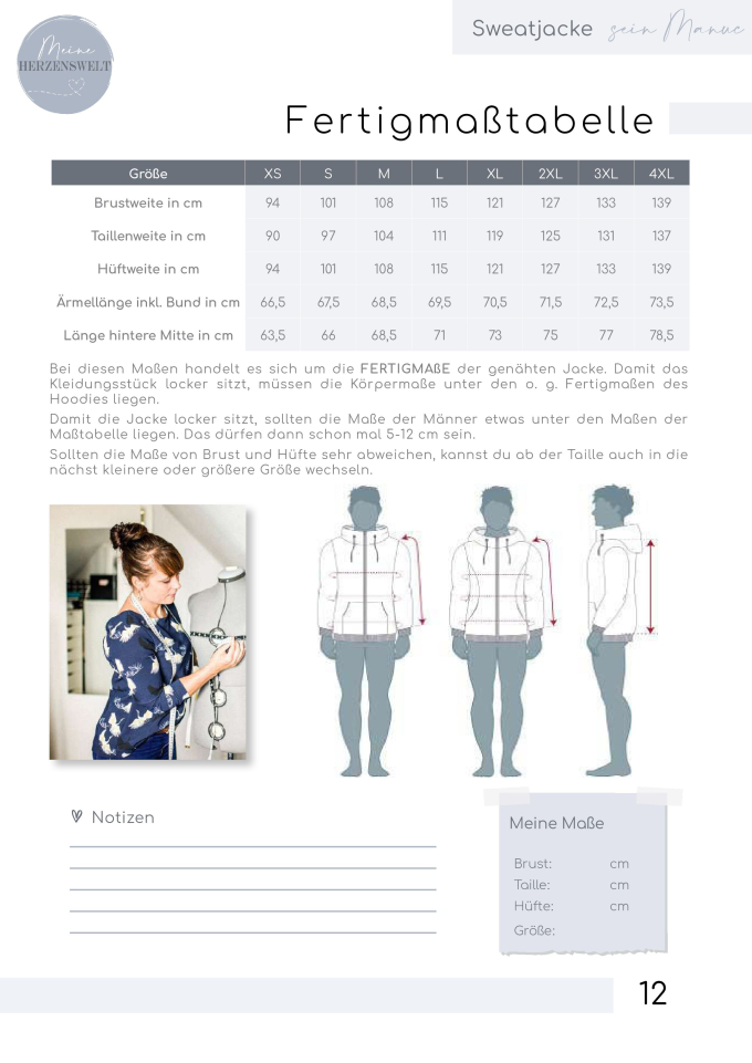 E-book Meine Herzenswelt Herren Sweatjacke Sein Manuc, Duits
