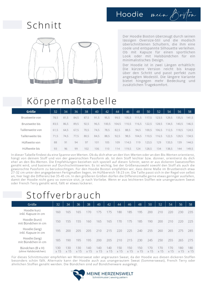 E-book Meine Herzenswelt Hoodie Boston, Duits