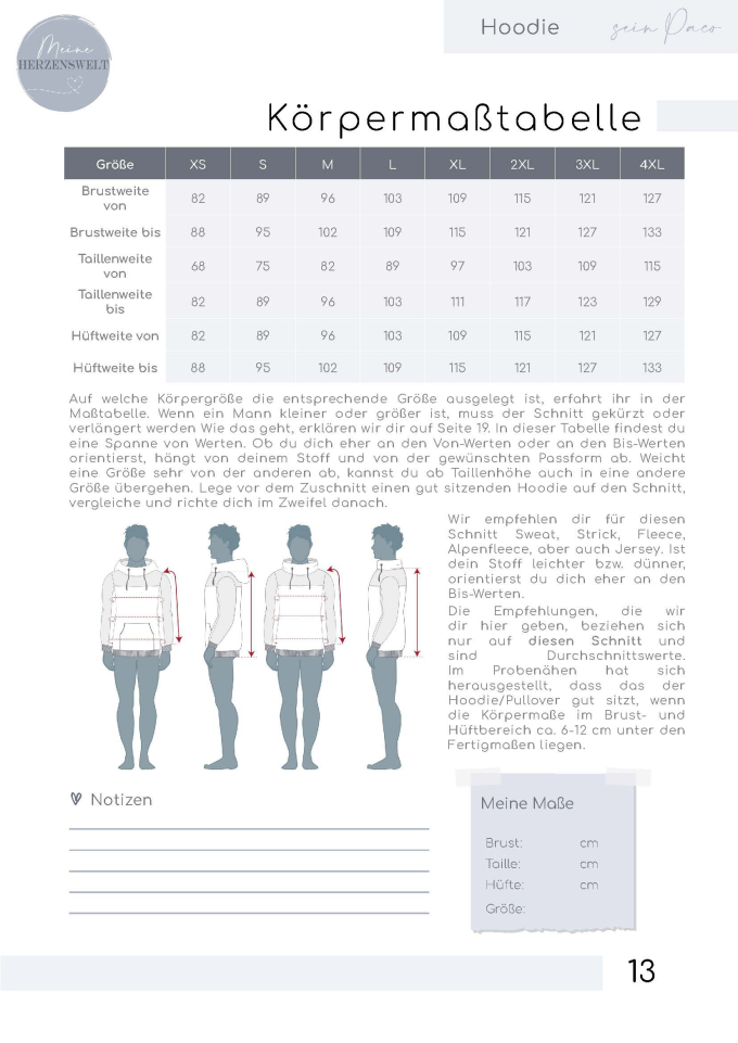 E-book Meine Herzenswelt Hoodie Herren Paco #128, Duits