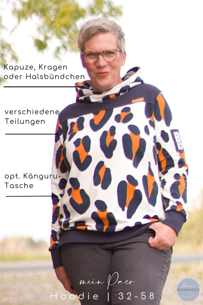 E-book Meine Herzenswelt Hoodie Pullover Damen Paco #126, Duits