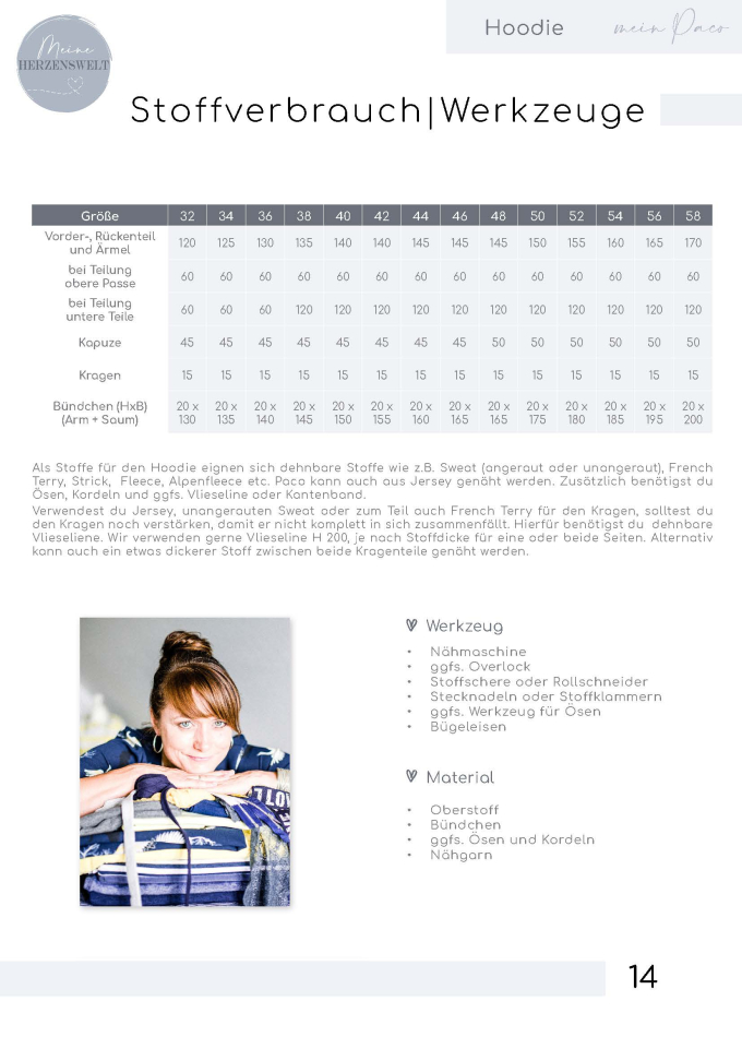 E-book Meine Herzenswelt Hoodie Pullover Damen Paco #126, Duits