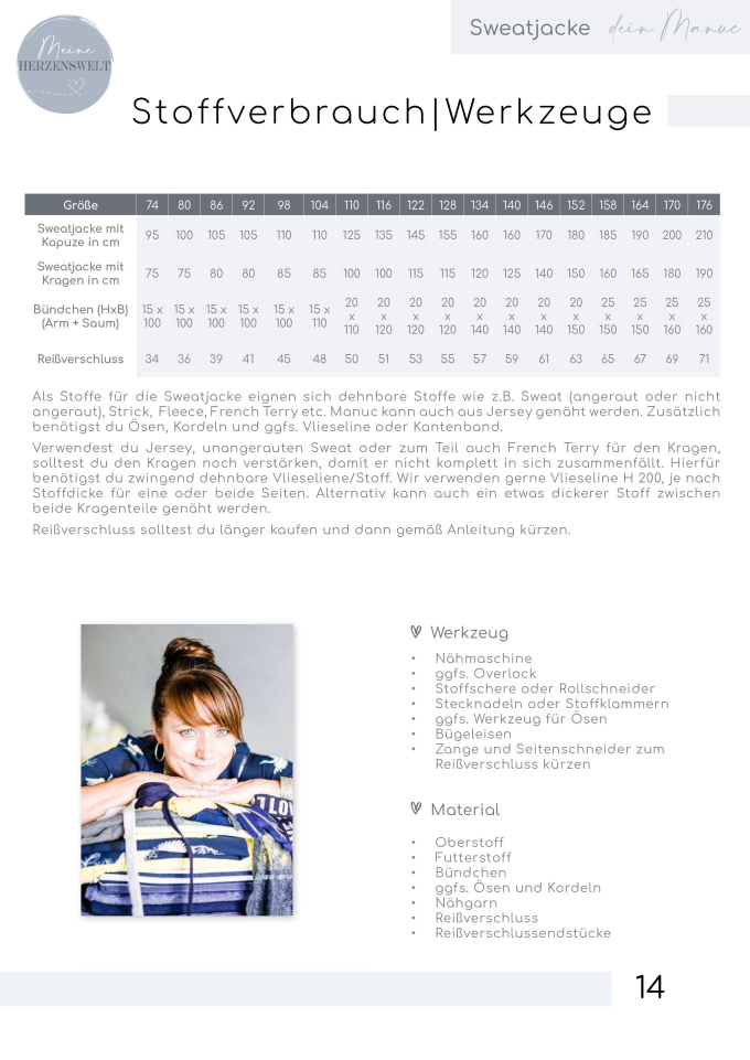 E-Book patron sweatjacke enfant Dein Manuc Meine Herzenswelt, en allemand
