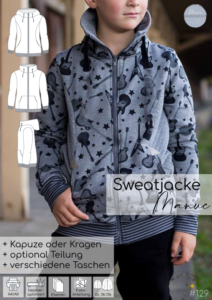 E-Book patron sweatjacke enfant Dein Manuc Meine Herzenswelt, en allemand