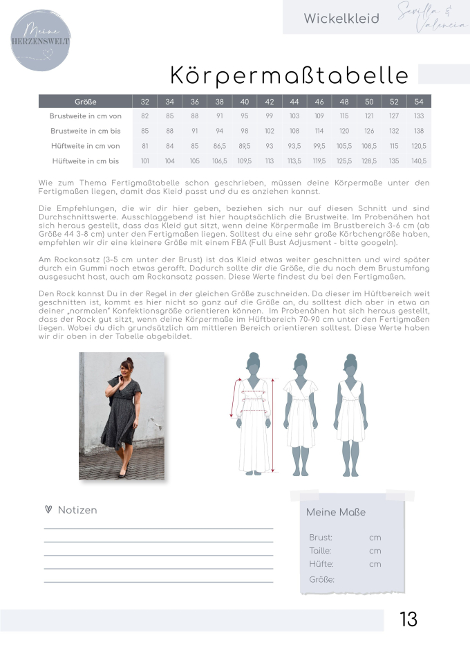 E-Book Meine Herzenswelt Mix and Match Kleid Sevilla/Valencia, en allemand