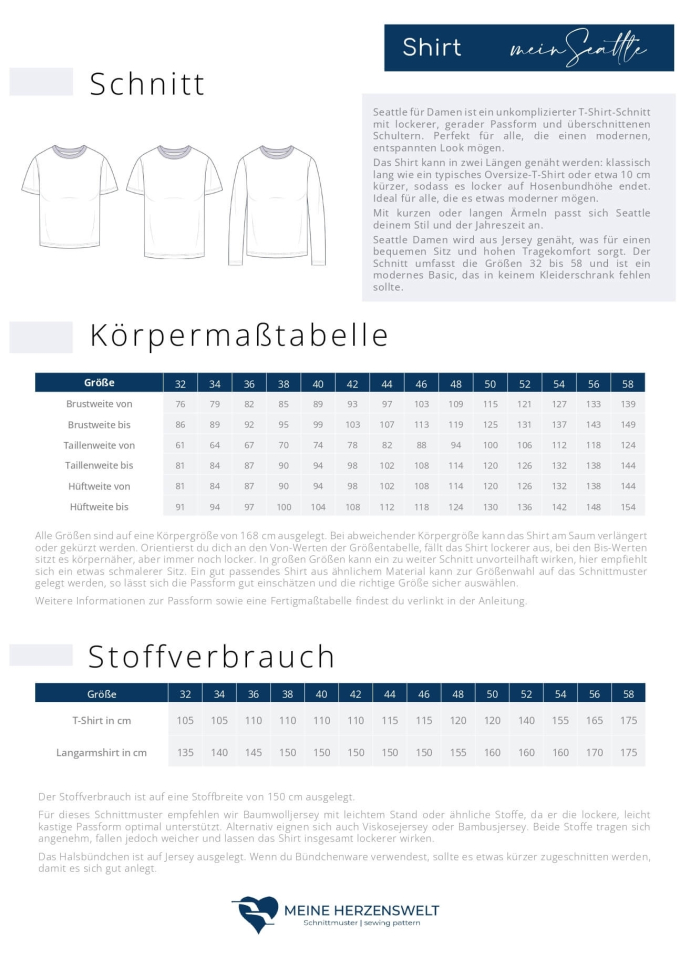 E-book Meine Herzenswelt Seattle T-Shirt Dames Duits