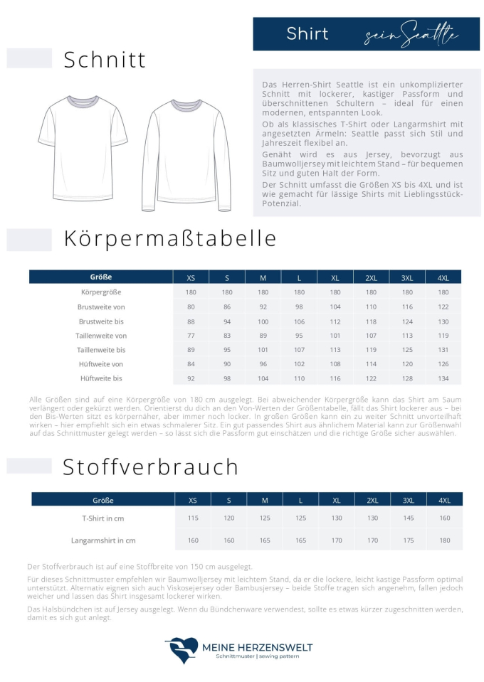 E-book Meine Herzenswelt Seattle T-Shirt Men, Duits