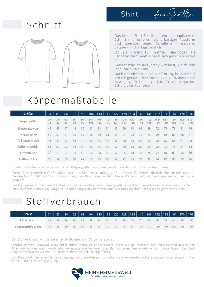 E-book Meine Herzenswelt Seattle T-Shirt Kids, Duits