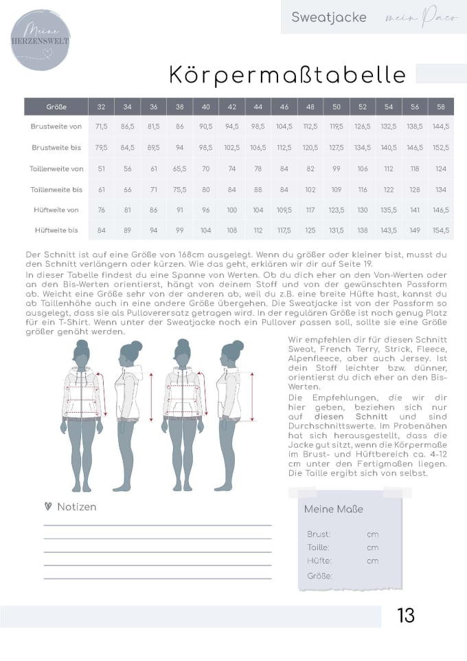 E-Book Meine Herzenswelt Sweatjacke Damen Paco #125