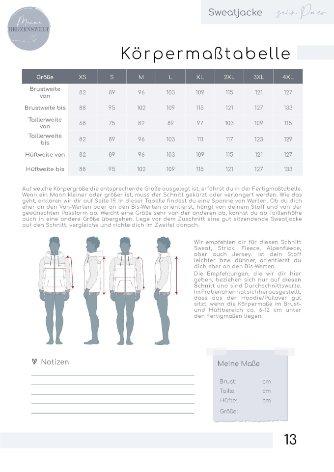 E-book Meine Herzenswelt Sweatjacke Herren Paco #127, Duits