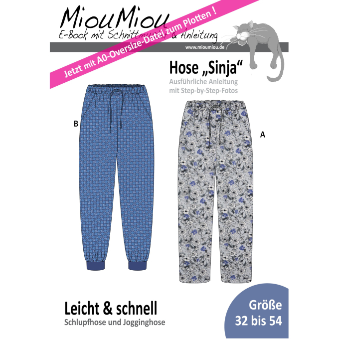 Ebook patron pantalon femme Sinja Miou Miou, en allemand