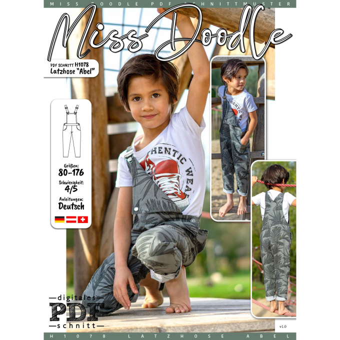 Patron salopette enfant pdf Abel Miss Doodle, en français