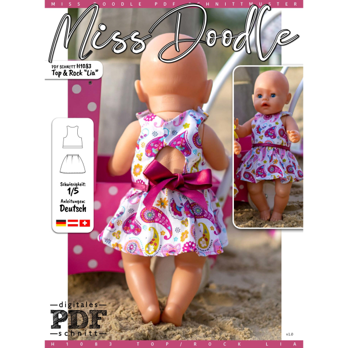 E-book Miss Doodle H1083 Poppenset Lia, Nederlands