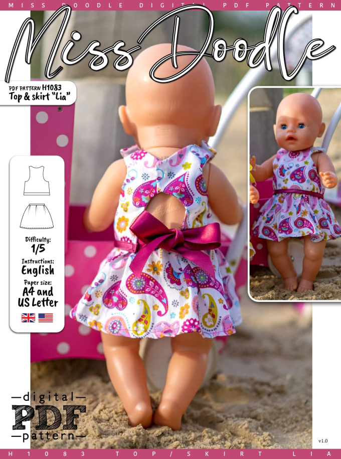 E-book Miss Doodle H1083 Poppenset Lia, Nederlands