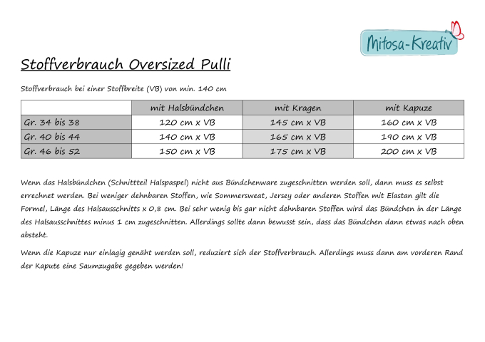 E-Book MiToSa-Kreativ Oversized Pulli Damen, duits