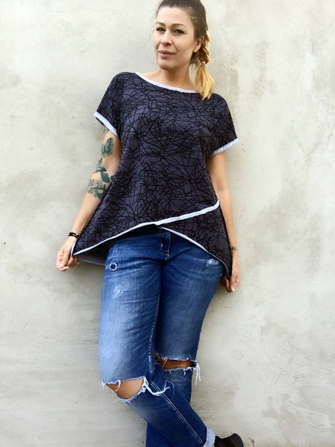 E-book MiToSa-Kreativ Shabby Asymmetrie Hoodie Damen, Duits