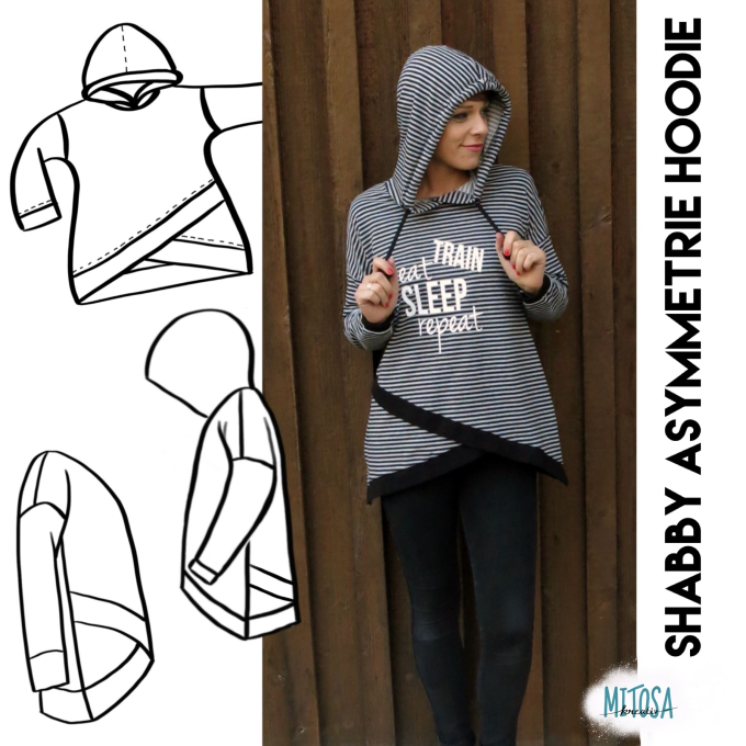 E-book MiToSa-Kreativ Shabby Asymmetrie Hoodie Damen, Duits