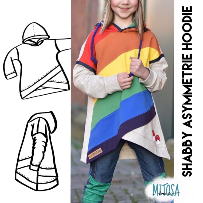 E-Book MiToSa-Kreativ Shabby Asymmetrie Hoodie Kids