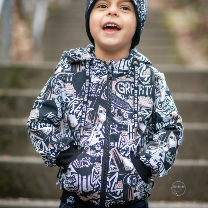 Patron sweat-veste enfant pdf Mini Nurika Moeve Design, en allemand