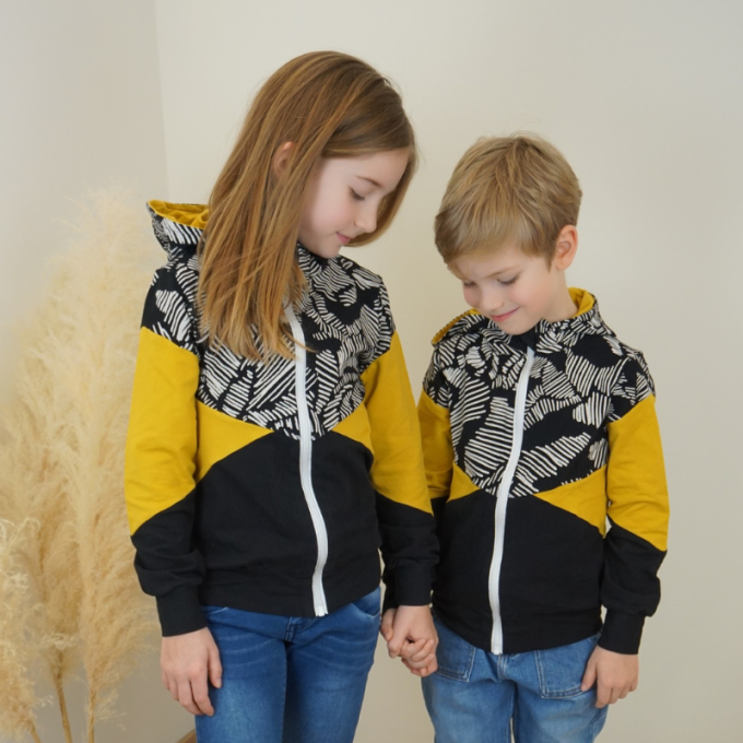 Patron sweat-veste enfant pdf Mini Nurika Moeve Design, en allemand