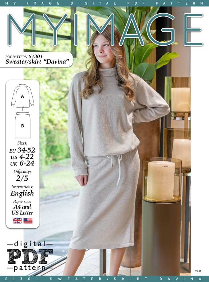 E-book My Image S301 Set Dames Pullover + Rok Davina, Nederlands