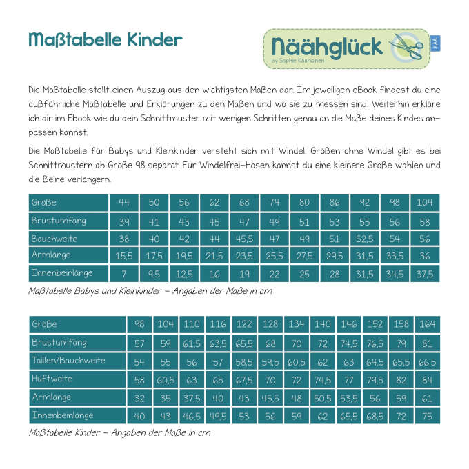 E-book Näähglück Broek Kids, Duits