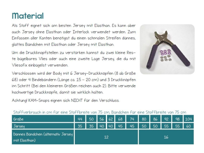 E-Book Näähglück Body Onni Baby, german