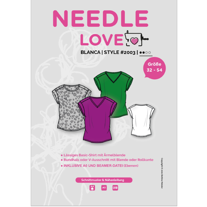 E-book Needle Love Shirt BLANCAtee, Duits