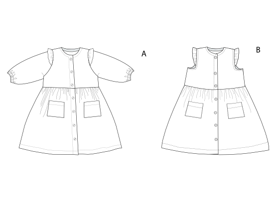 E-Book Patternforkids Kleid Mimi mit gerüschten Ärmeln, Duits