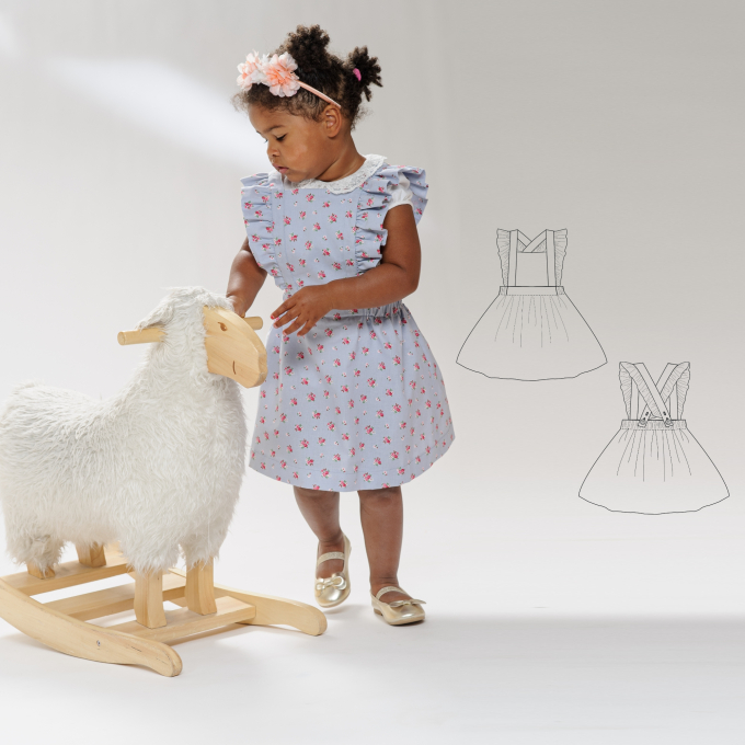 E-Book Patternforkids Latzkleid/Latzrock mit Rüschen im Vintage-Stil „ Livia“
