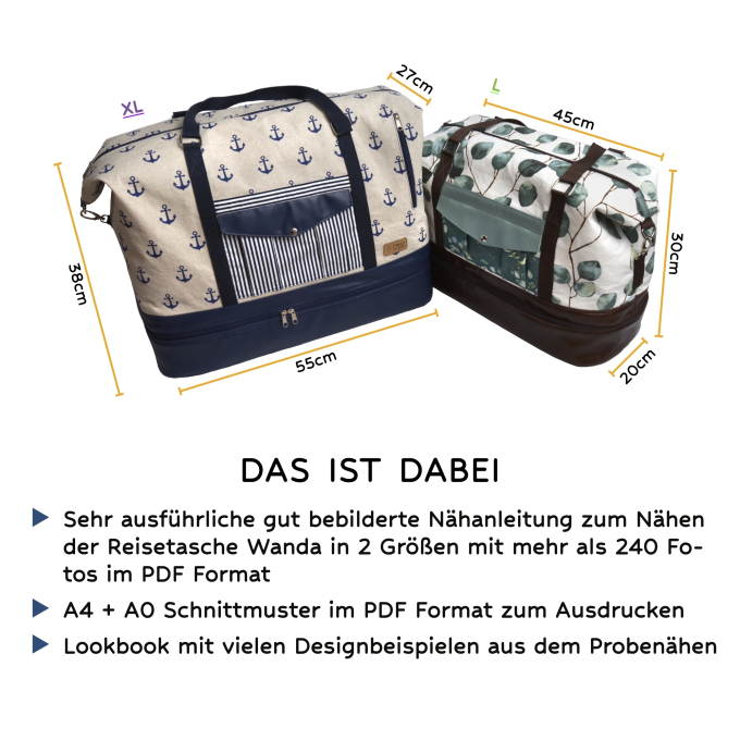 E-Book Piiieps Designs Travel Bag Wanda, English