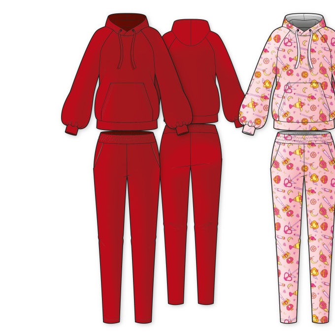 Patron sweat-shirt / pantalon de jogging femme pdf Loungewear Chloe PrimaRimma, en allemand/en angla