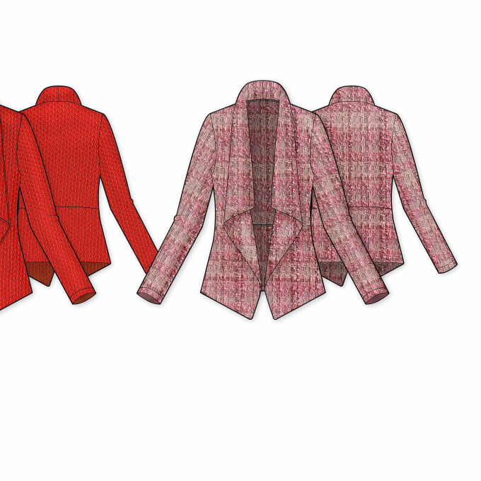 Patron veste femme pdf Viola PrimaRimma, en allemand et anglais