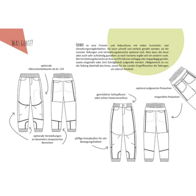 Ebook patron pantalon enfant Fidibux Rabaukowitsch, en allemand