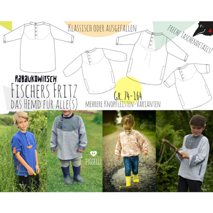 Ebook patron chemise enfant 'Fischers Fritze' Rabaukowitsch, en allemand