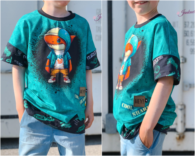 Patron t-shirt oversized enfant pdf AlldayDude Rosalieb & Wildblau, en allemand