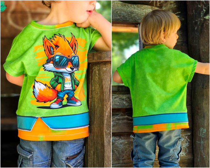 Patron t-shirt oversized enfant pdf AlldayDude Rosalieb & Wildblau, en allemand