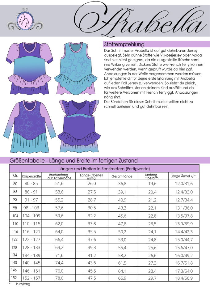 E-Book Rosalieb & Wildblau Oberteil Arabella Kids
