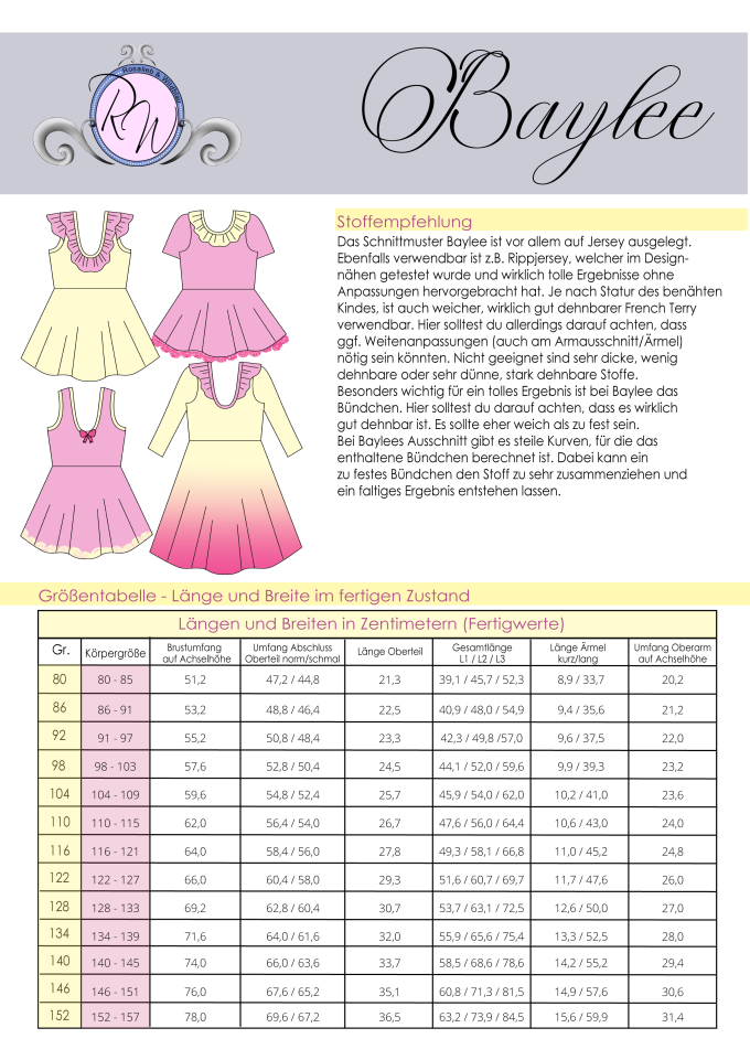 E-Book Rosalieb & Wildblau Shirt / Drehkleid Baylee Kids
